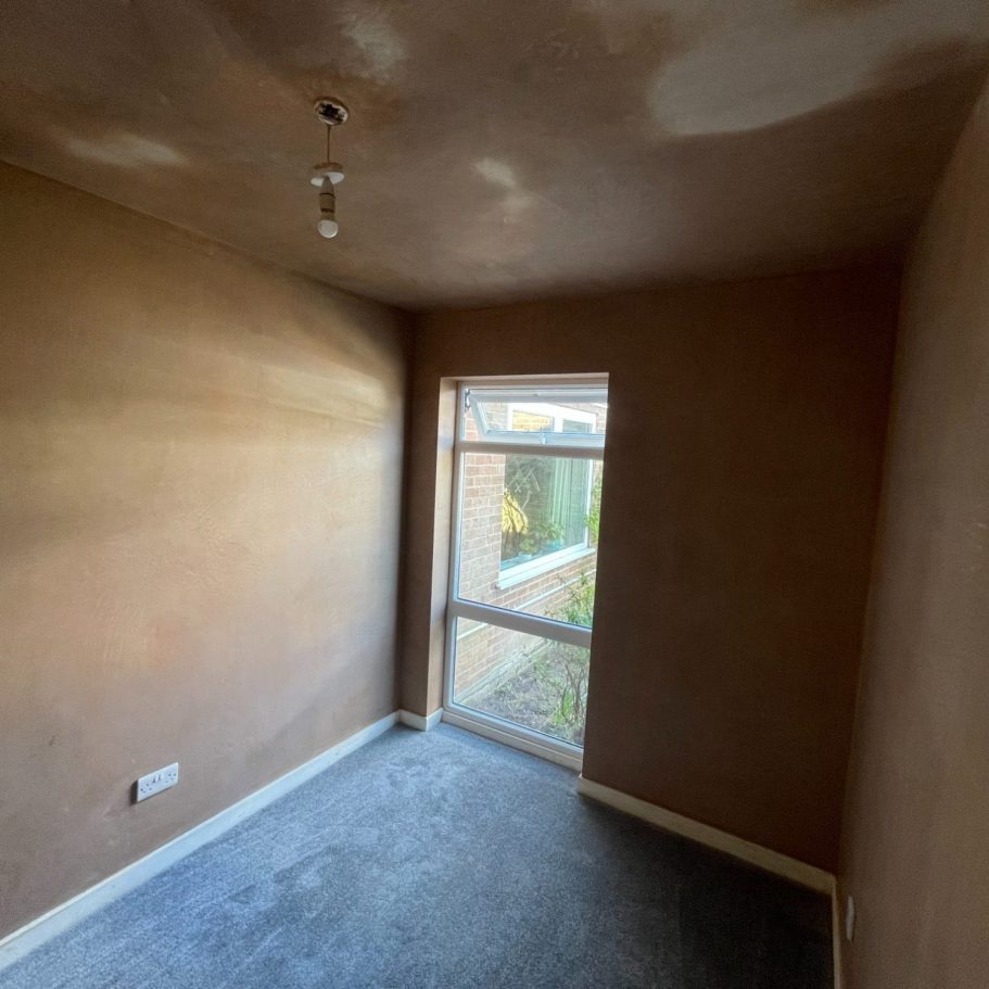Office replastered in Alsager by IntraFinish Plastering.